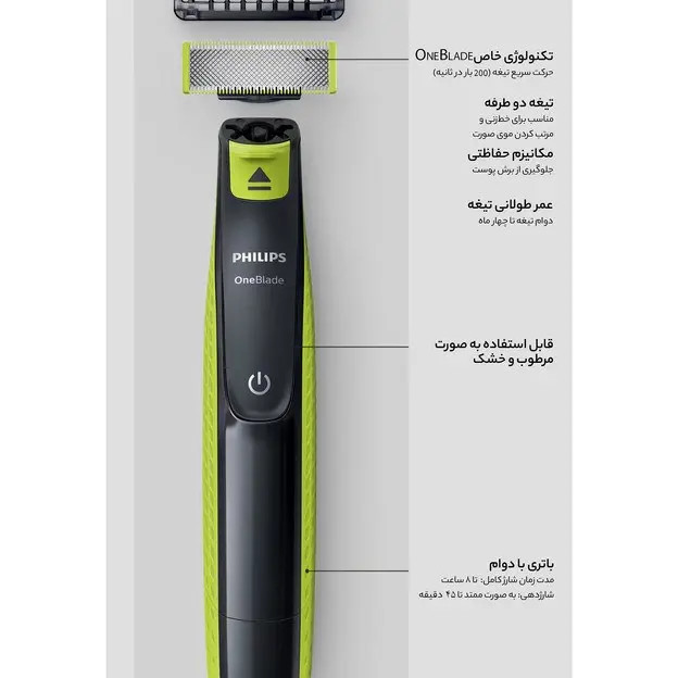 ماشین اصلاح موی صورت و بدن فیلیپس مدل ONEBLADE QP2520