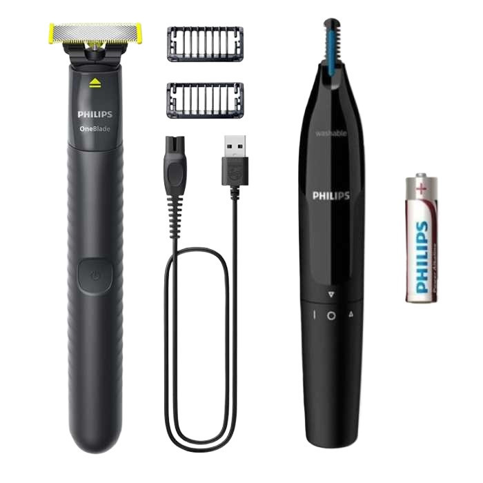 ماشین اصلاح موی صورت فیلیپس مدل وان بلید به همراه موزن بینی