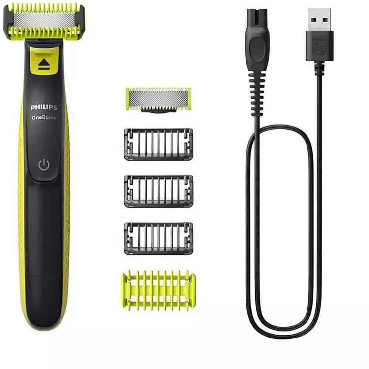 ماشین اصلاح سر و صورت فیلیپس مدل وان بلید کد 2824 به همراه ماشین اصلاح صورت بانوان مدل Brr454